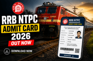 RRB NTPC Admit Card 2026 Released at rrbcdg.gov.in for CBT 1 Exams