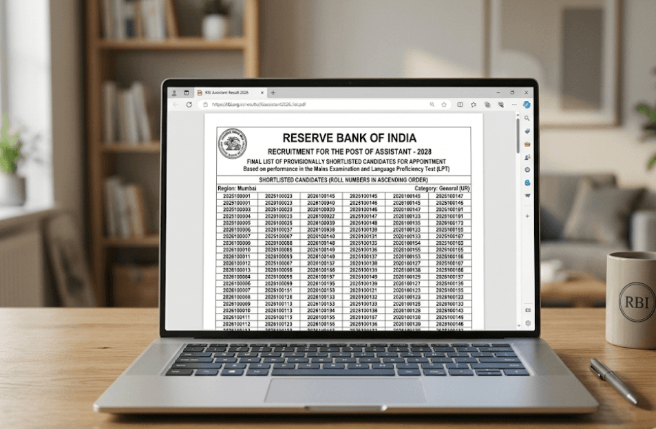 RBI Assistant Prelims Result 2026 Declared at opportunities.rbi.org.in, Mains Exam on June 7