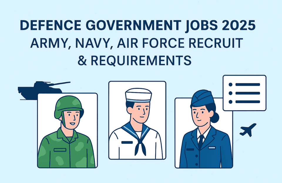 Defence Government Jobs 2025: Army, Navy, Air Force Recruitment & Requirements